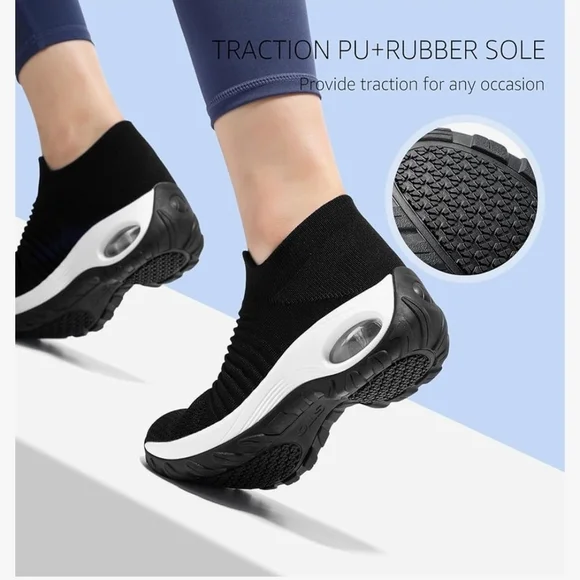 Nib 9.5 STQ Walking Shoes Women Slip on Sneakers Non Slip Work Arch Support Tenn - Picture 2 of 4